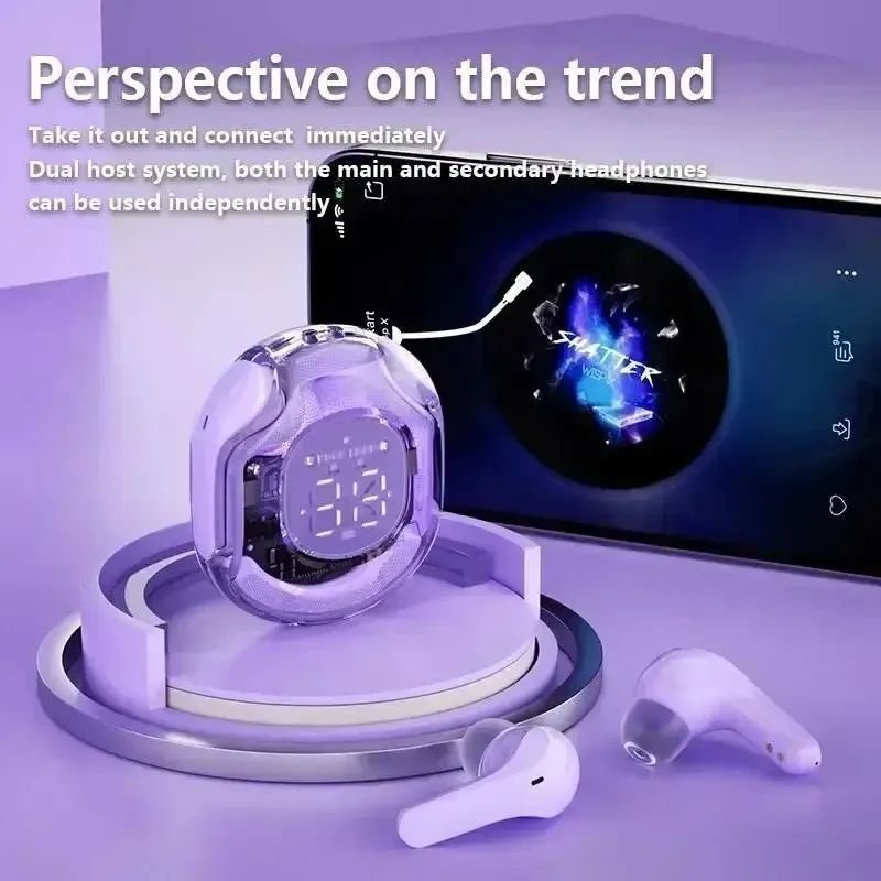NEW AIR39 Wireless BT5.3 Headset T8 TWS Headphones ENC Headphones LED Power Digital Display Stereo Sound Earphones for Sports