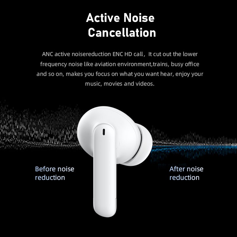 New Tws Earbuds Bt 5.4 Wireless Stereo Hybrid Anc Enc Earphones Headphones Low Latency Waterproof In Ear Earbuds
