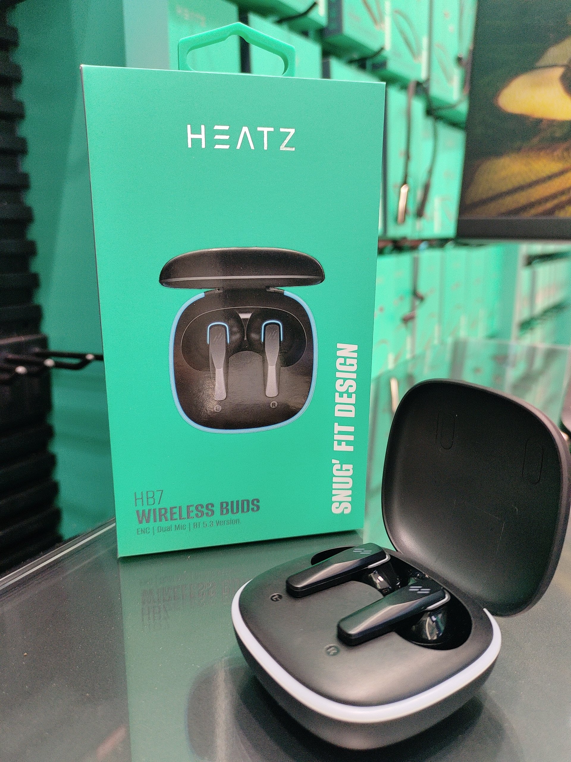 HEATZ HB7V5.3 TWS Earphones & Headphones Wireless Noise Cancelling IPX4 & 300mAH Battery