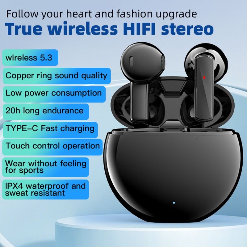 Hot Sale Bt 5.3 Tws Air5 Mini In Ear Headphones Voice Assistant Noise Cancelling Low Latency Earbuds Earphones For Android Ios