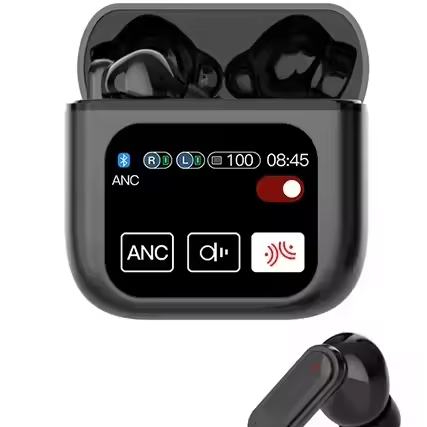 Ultrapods gm2 pro Earbuds ANC ENC Noise Cancelling Headphones With LCD Smart Screen TWS Earphone SE60 Support app function