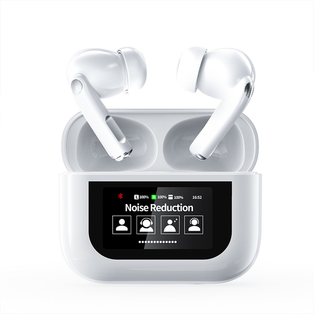 V5.4 TWS YW07 True Wireless Earbuds with Smart Touch LCD Screen Noise Cancelling Headphones Featuring Microphone Gaming Function