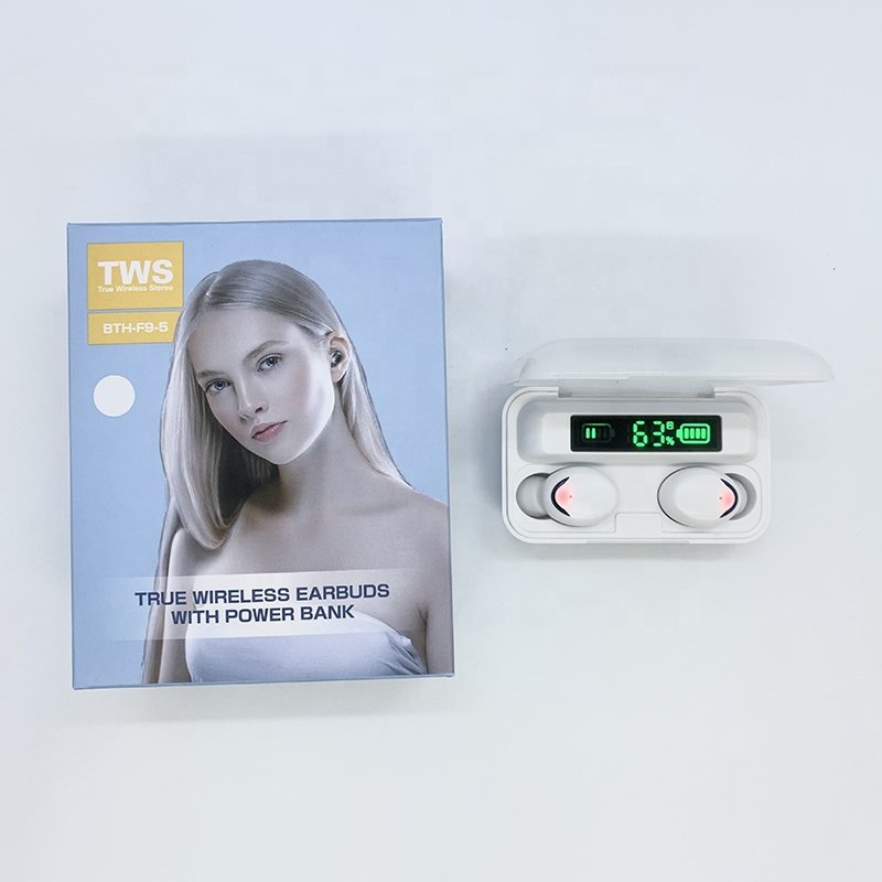 2022 New F9-5C TWS Digital Wireless Earbud 9D Stere f9 5c wireless earphone headphone f9 5c wireless waterproof earphone