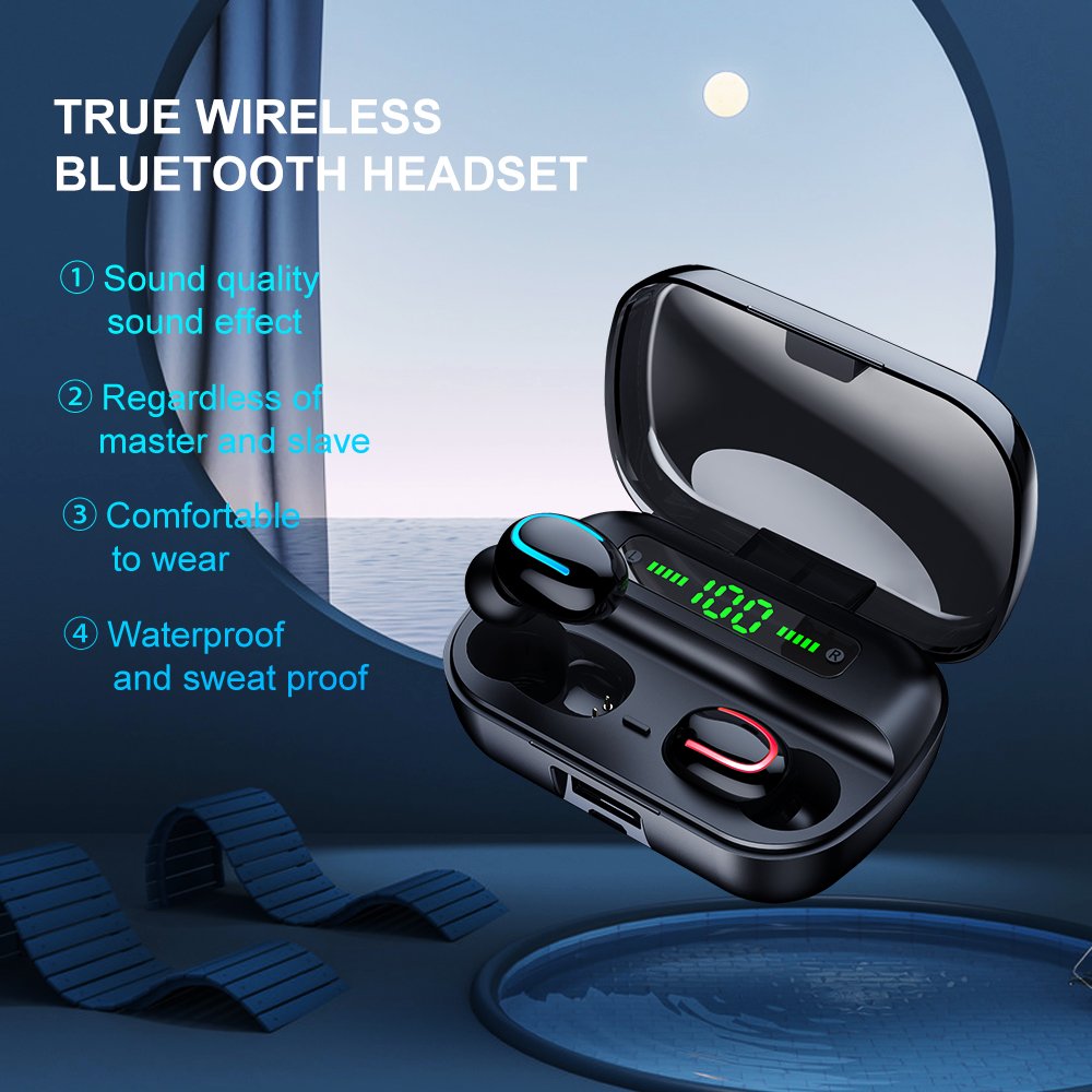 TWS LED Digital Ecouteur San Fil Smart Paring Touch Control Headphone Earphone Q82 TWS Earbuds