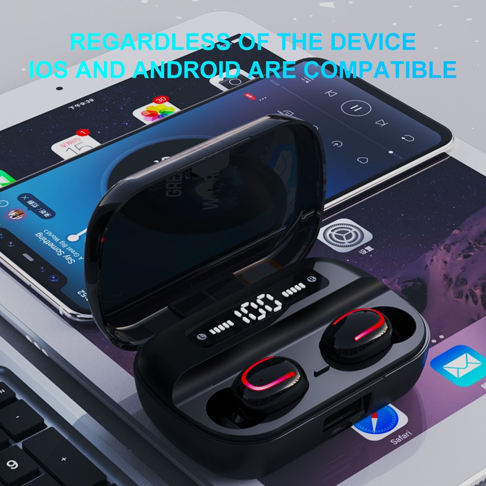 TWS LED Digital Ecouteur San Fil Smart Paring Touch Control Headphone Earphone Q82 TWS Earbuds