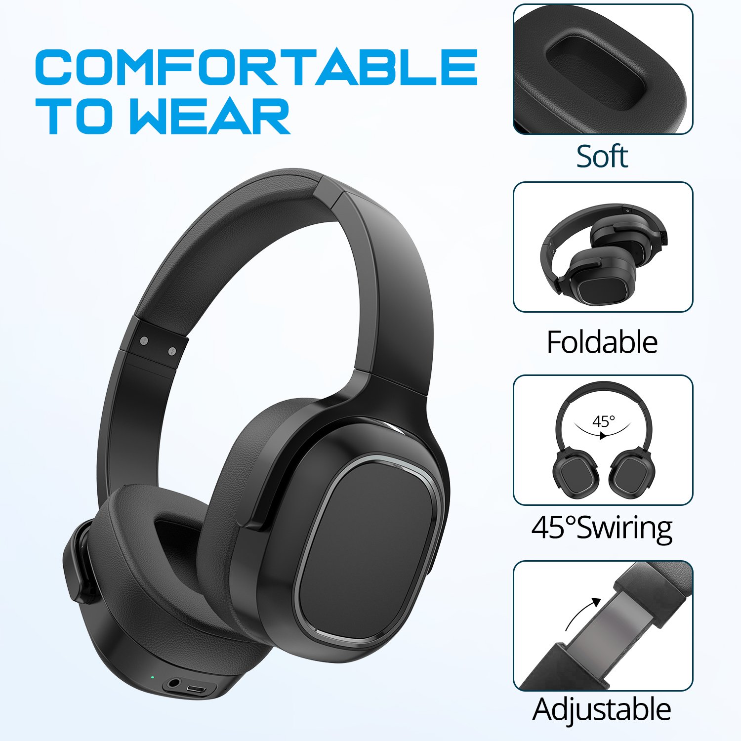 Oem custom logo noise cancelling wireless earphones gaming headset bluetooth over-ear headphones wireless
