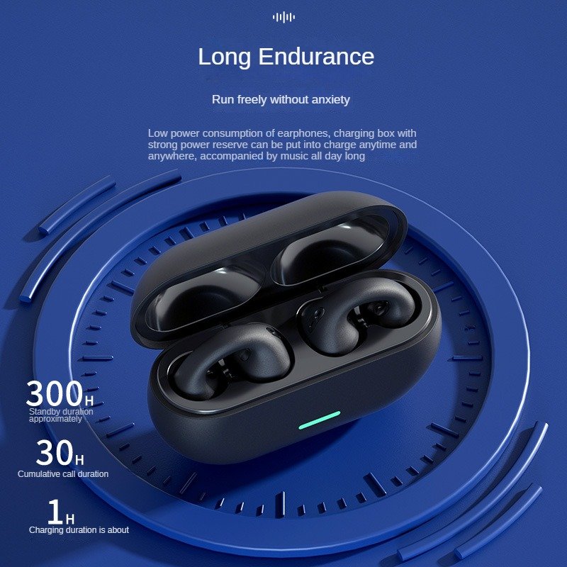 Dodoup T75 TWS Bluetooth 5.3 Wireless Bone Conduction Headphone T75 Clip Ear Music Noise Canceling Headset Earphones Headphone