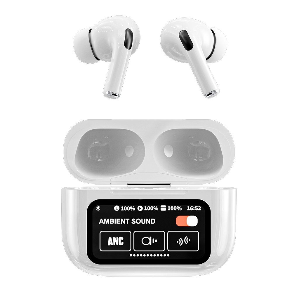 New Design Good Quality Bluetooth Sports Tcs Active Color Led Screen Noise Cancelling TWS Earphones and Headphones Black
