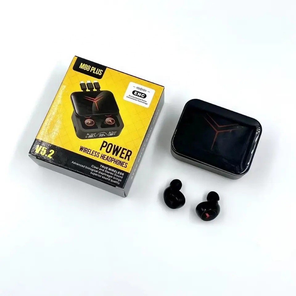 Wireless Earphones TWS M88 Plus In-Ear Noise Cancelling TWS Earphones Headphones Waterproof Headset