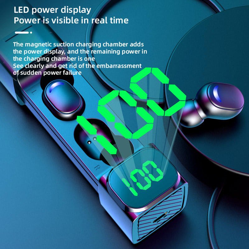 Winke BT 5.0 Stereo Sound TWS Earphone Touch Control Wireless Headsets LED Display E50 Earbuds With Power Bank Charging Case