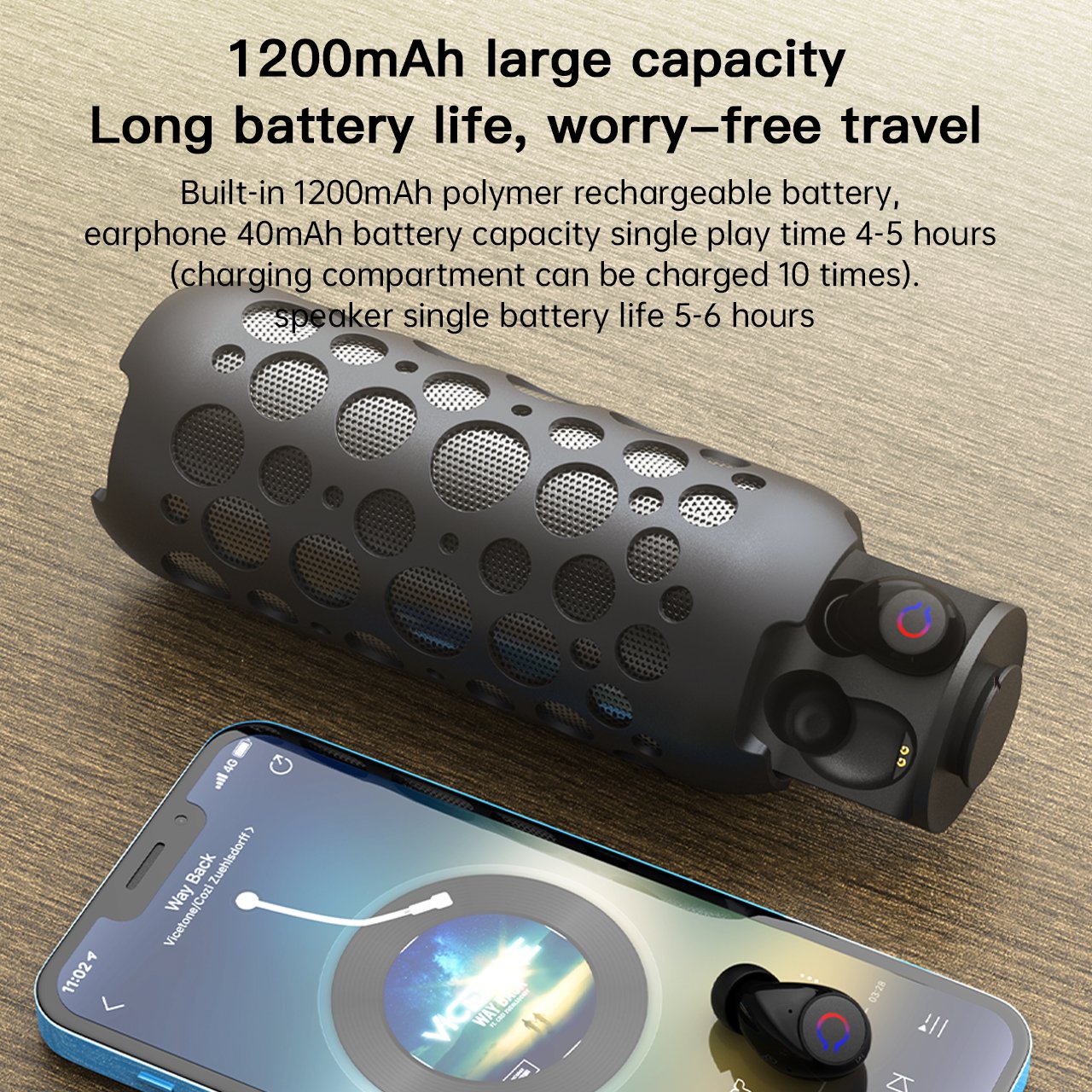 New Outdoor TWS Bluetooth Wireless Speaker Bluetooth earbuds 2 in 1 portable high-capacity Speaker Earphones Private Model