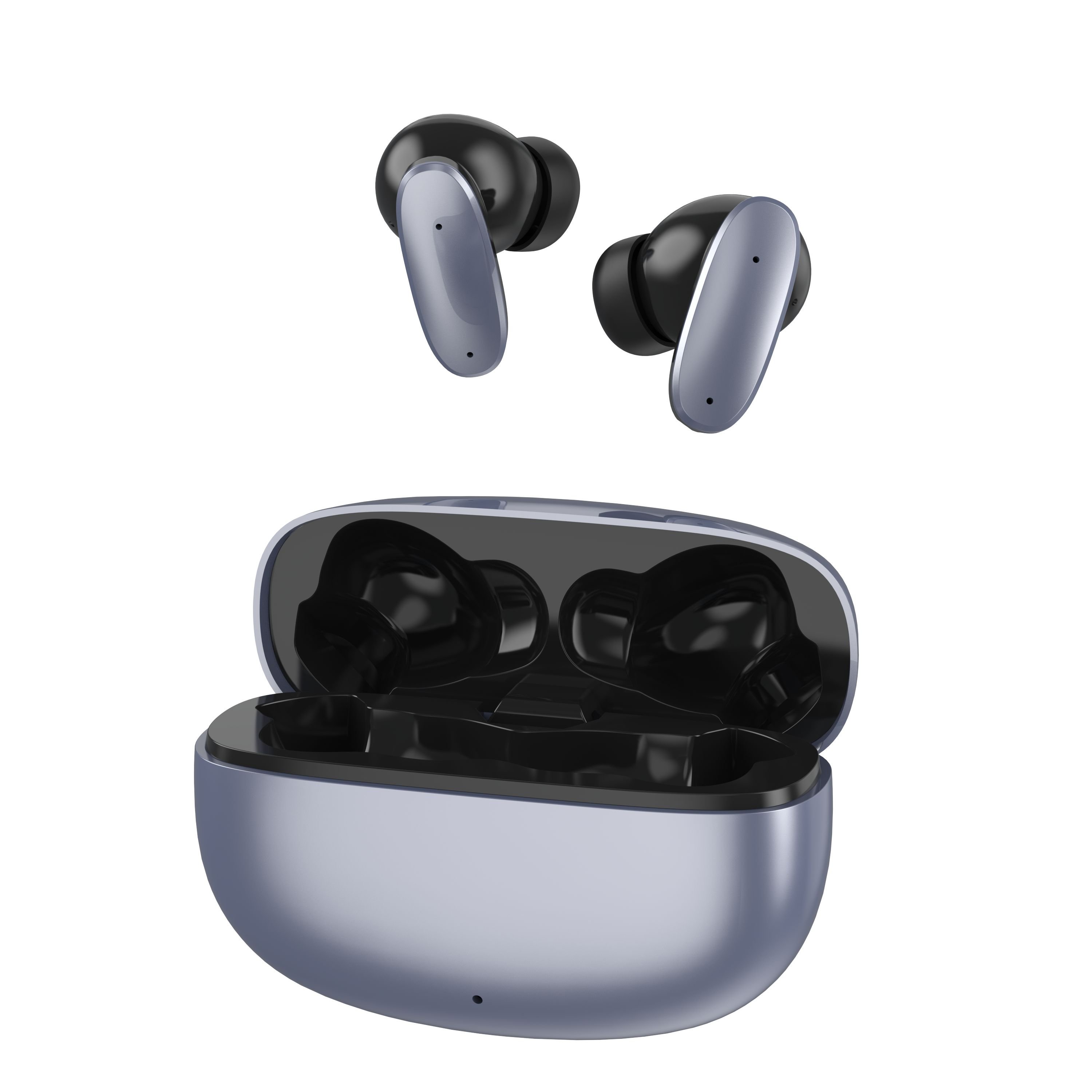 New Sports Noise Cancelling Smart True TWS Stereo HIFI Sound Wireless Gaming Silver Earphone Boat Earbud & In-ear Earbud
