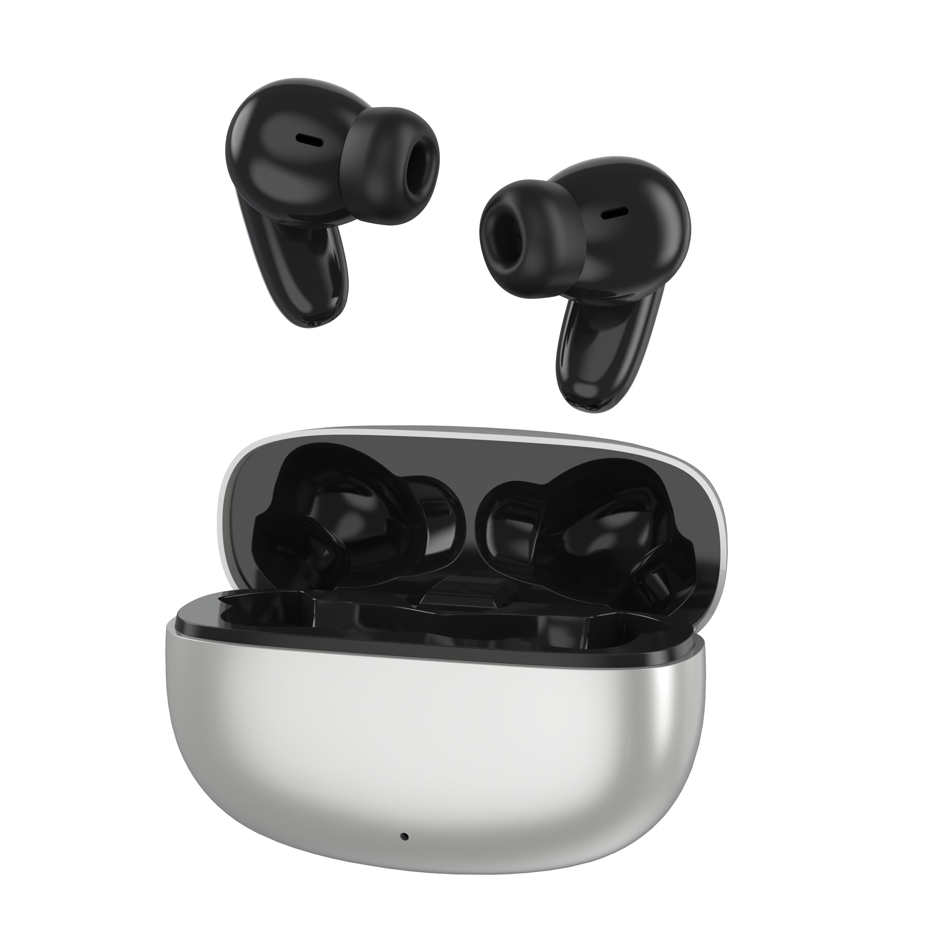 New Sports Noise Cancelling Smart True TWS Stereo HIFI Sound Wireless Gaming Silver Earphone Boat Earbud & In-ear Earbud