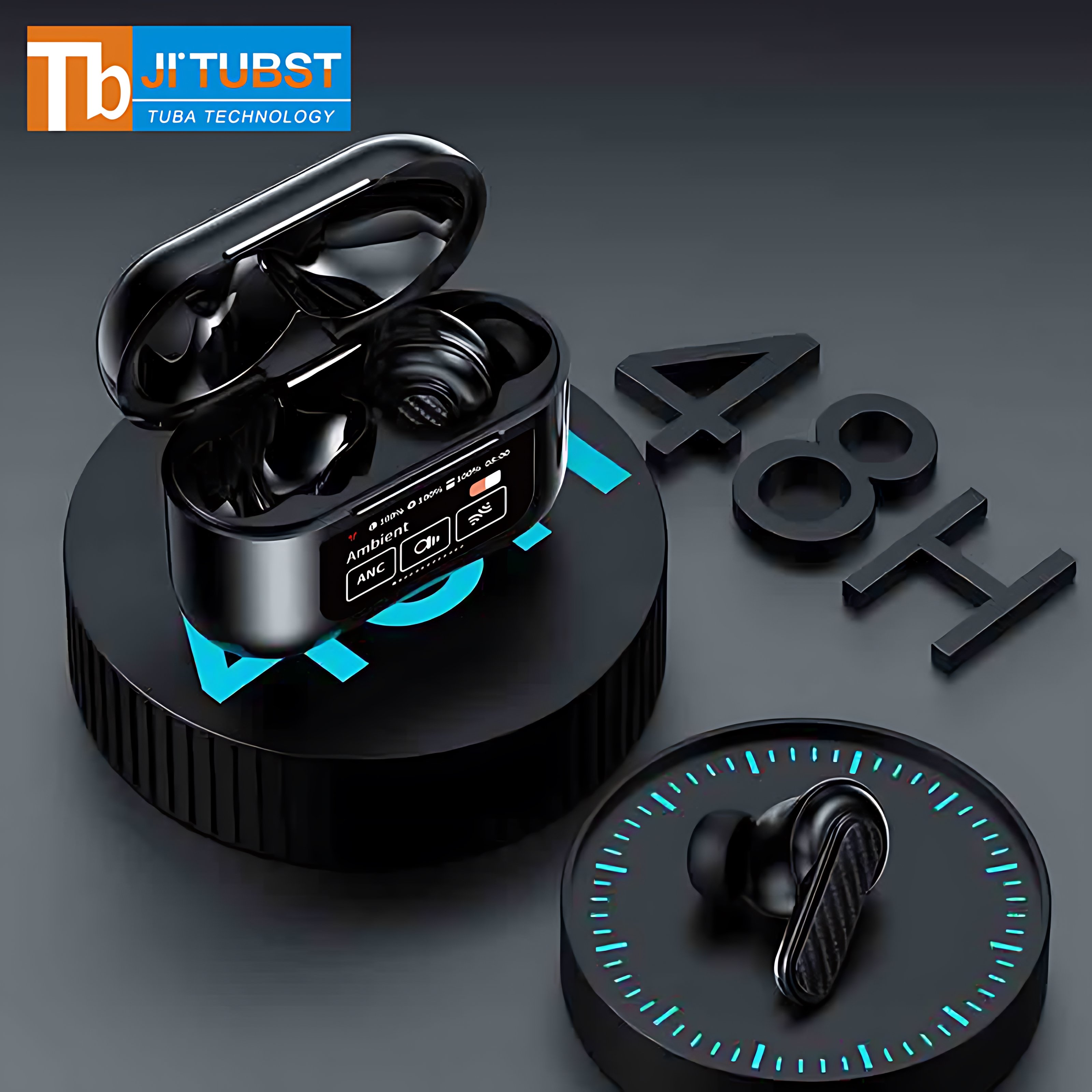YW08 ANC ENC Sport TWS Earbuds Audifonos In Ear Wireless Airbud Noise Cancelling Earphone Gaming in-ear Headphone with Screen