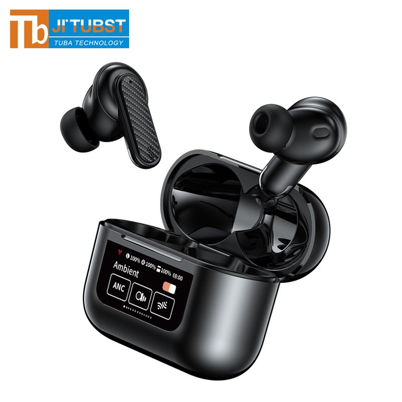 YW08 ANC ENC Sport TWS Earbuds Audifonos In Ear Wireless Airbud Noise Cancelling Earphone Gaming in-ear Headphone with Screen