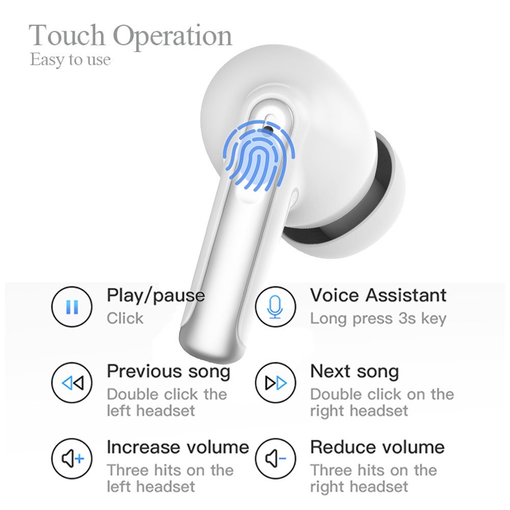 TWS Wireless Headphones HiFi Sound Stereo Bluetooth 5.4 Earphones In-Ear Sports ENC Noise Canceling Earbuds
