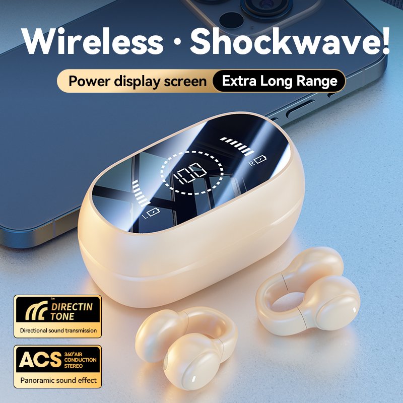 Wireless Earbuds Open Ear Clip Headphones Air Conduction Power Display Earphones Sport