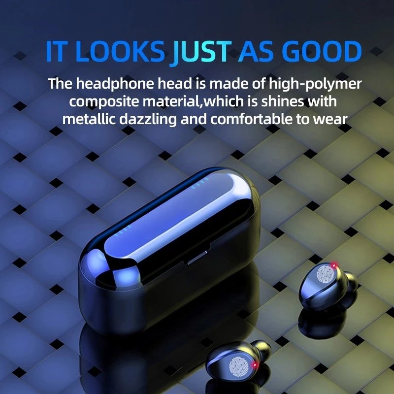 F9 TWS Wireless Headsets Noise Cancelling Sports Headphones Touch Control Support IOS Android Phone HD Call