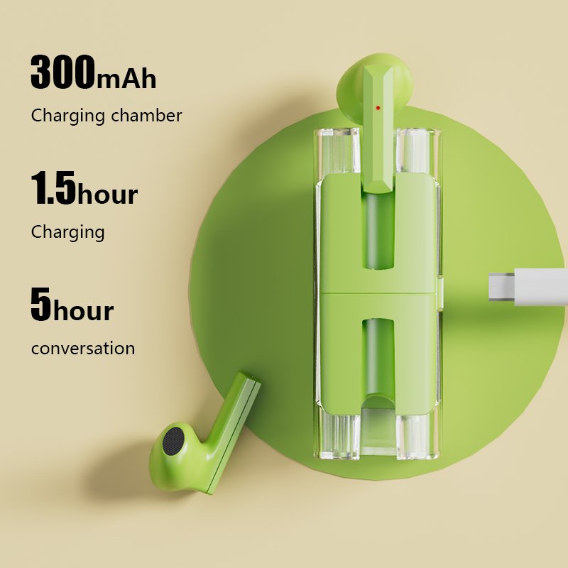 BH15 High quality transparent semi in ear ENC noise cancelling gaming earphones bt5.3 auriculares tws fone de ouvido e headphone