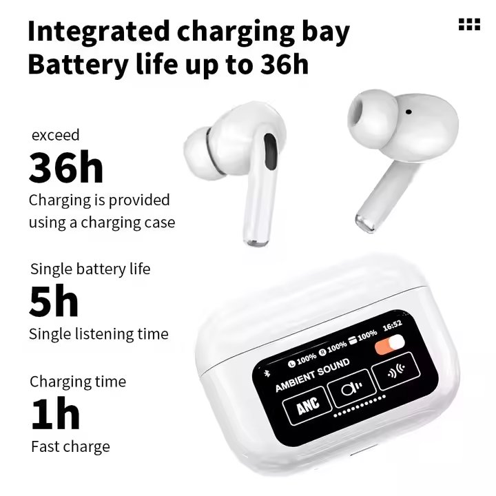 In Ear Phones Air buds A9pro Touch Screen Smart Bluetooth Headset Noise Cancelling A9 Pro TWS Earphones & Headphones ear buds