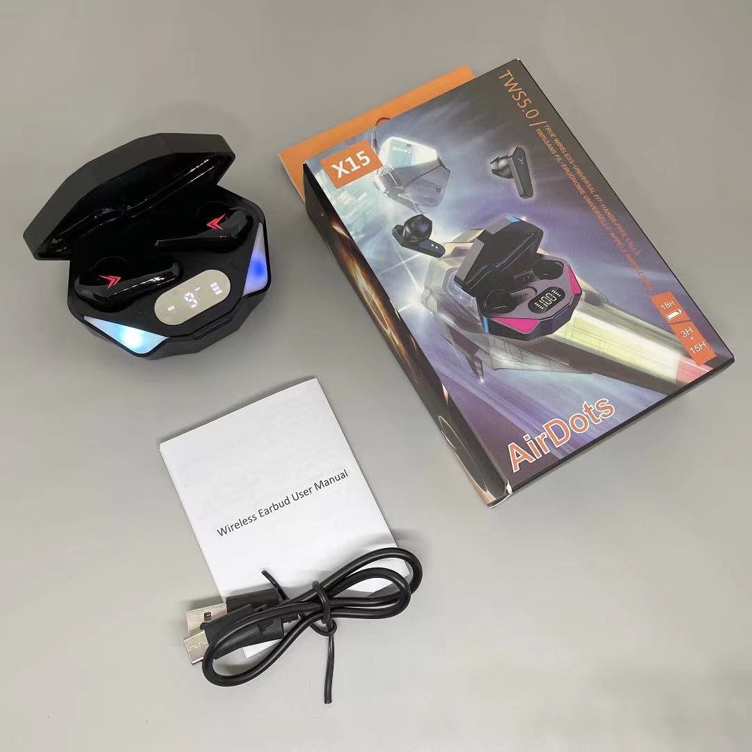 2024 wholesale For Game and Music X15 Top Seller TWS Earbuds New Arrival Wireless sport earphone 65ms Low Latency