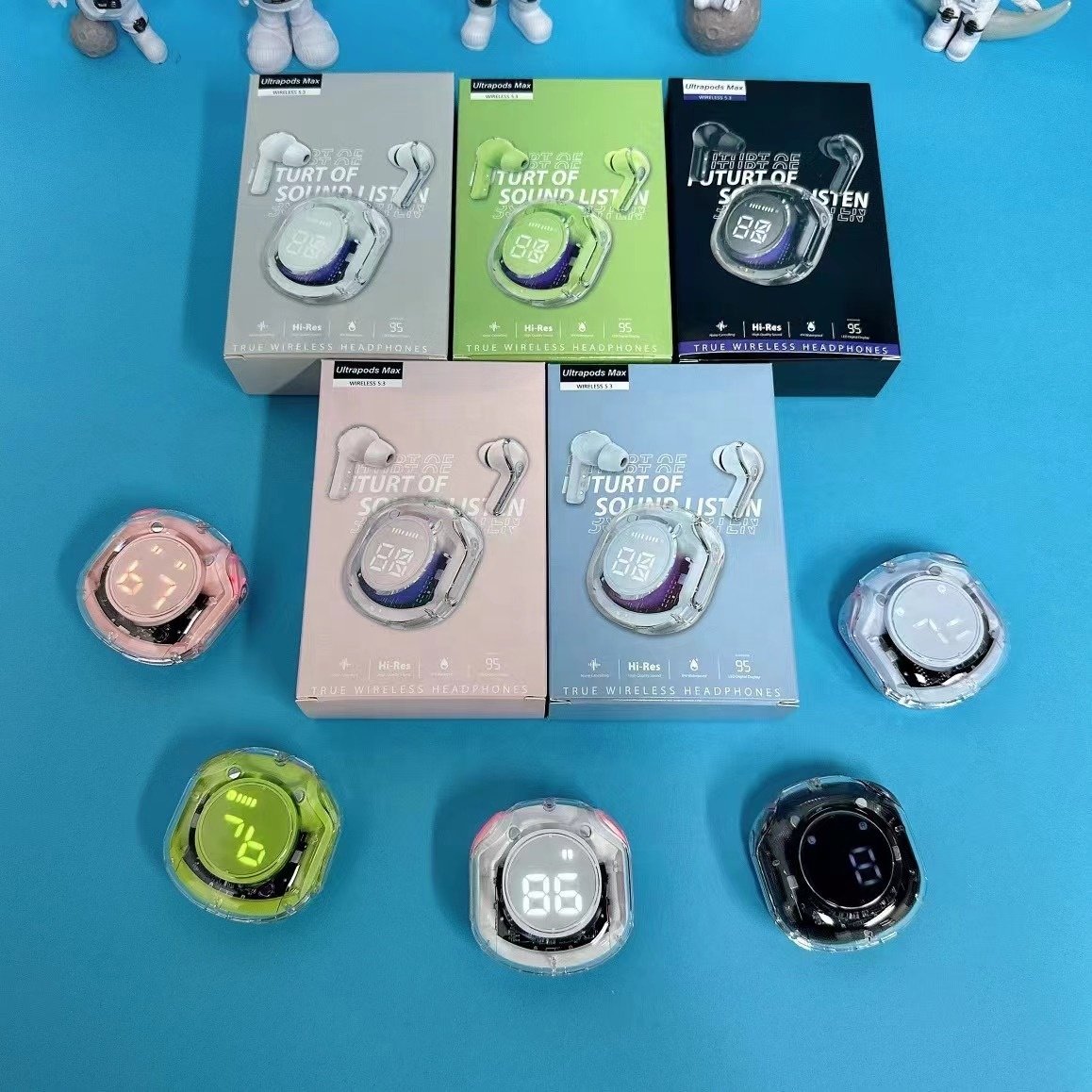 New Air39 Transparent Fashion ENC Noise Canceling BT 5.3 Earbuds Wireless BT Headset Works With All Mobile Phones earbuds air39