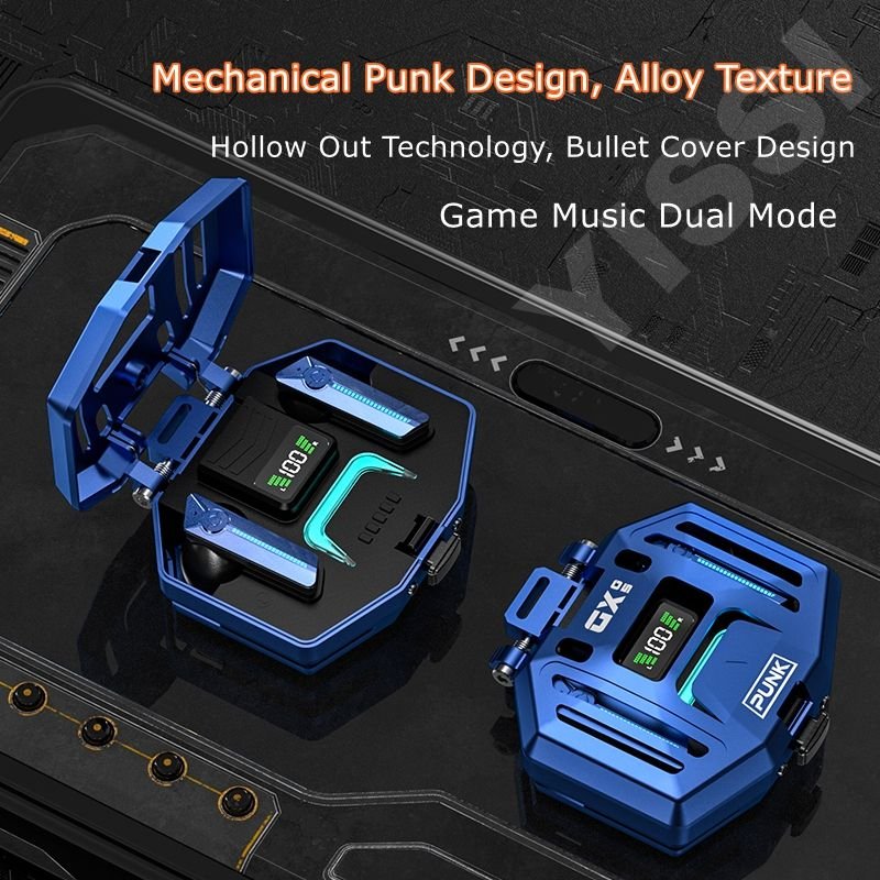 2023 New Product DX-05 Low Latency Tws Gaming In-ear Headsets Led Light Wireless Earbuds Custom Wholesale Earphone Headphones