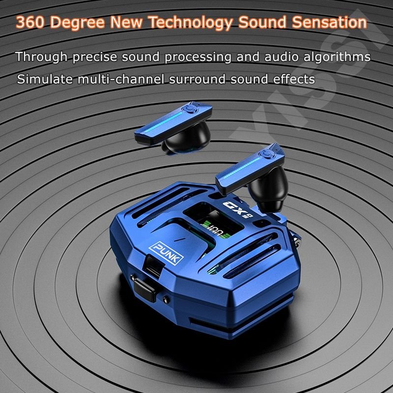 2023 New Product DX-05 Low Latency Tws Gaming In-ear Headsets Led Light Wireless Earbuds Custom Wholesale Earphone Headphones