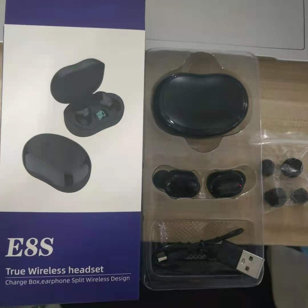 e8s TWS Noise Cancelling Headphones Wireless Earphones with Mic Hands Free LED Display Earbuds for Xiaomi Redmi