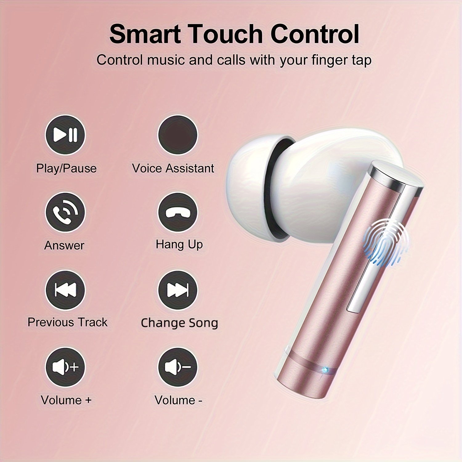Newest LCD Touch Screen Noise reduction in ear BT5.3 earphones TWS sports endurance earphones wireless large capacity