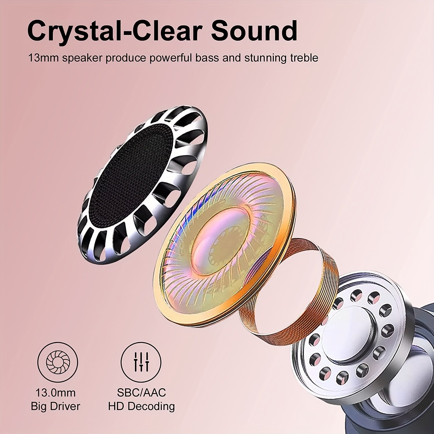Newest LCD Touch Screen Noise reduction in ear BT5.3 earphones TWS sports endurance earphones wireless large capacity