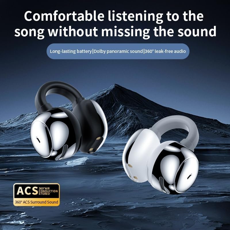 Advanced wireless earphones new clip on earphones with ear pads 2024 5.3 noise reduction 4HD microphone waterproof