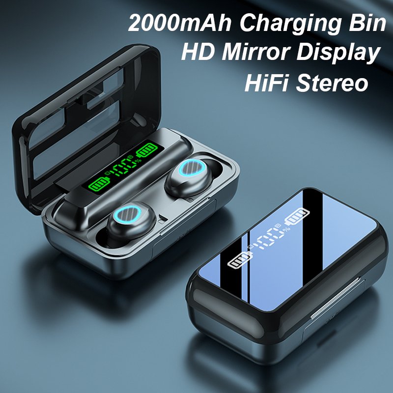 Dropshipping 2022 R15 TWS Wireless Earphones 5.1 Sport Gaming Earbuds LED Display Headphones F9 5C Noise cancelling Earphone