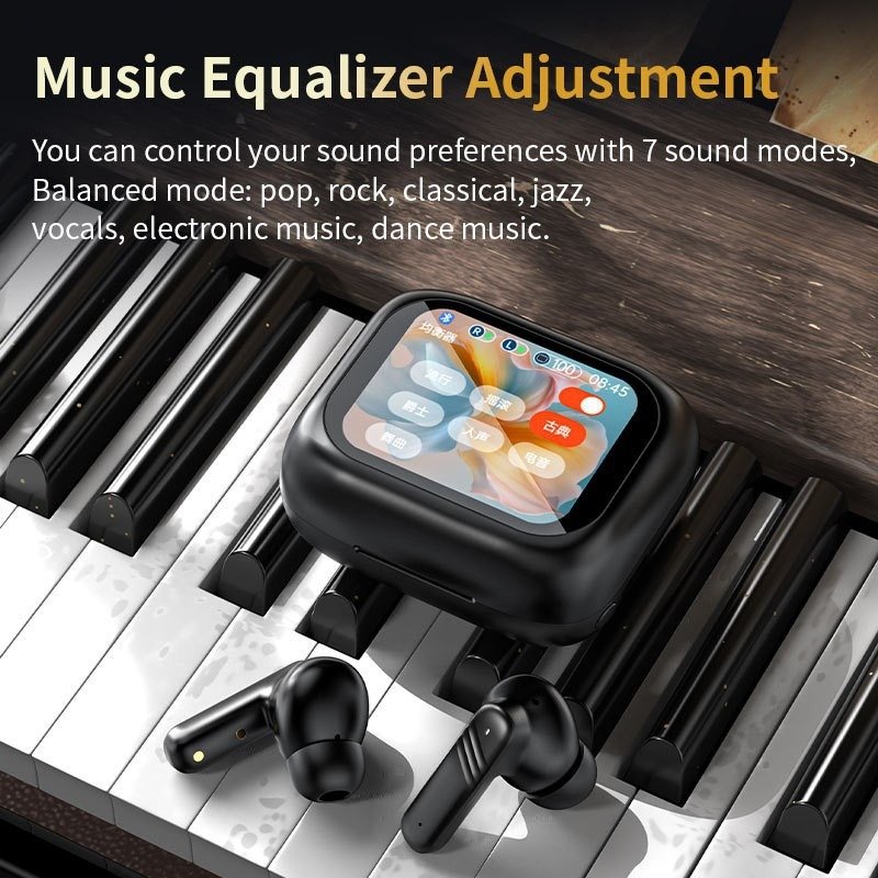 New Airbuds LCD Display ANC ENC Ear Buds Active Noise Cancelling Headphones Earphone wireless Tws LX-10 Touch Screen Earbuds