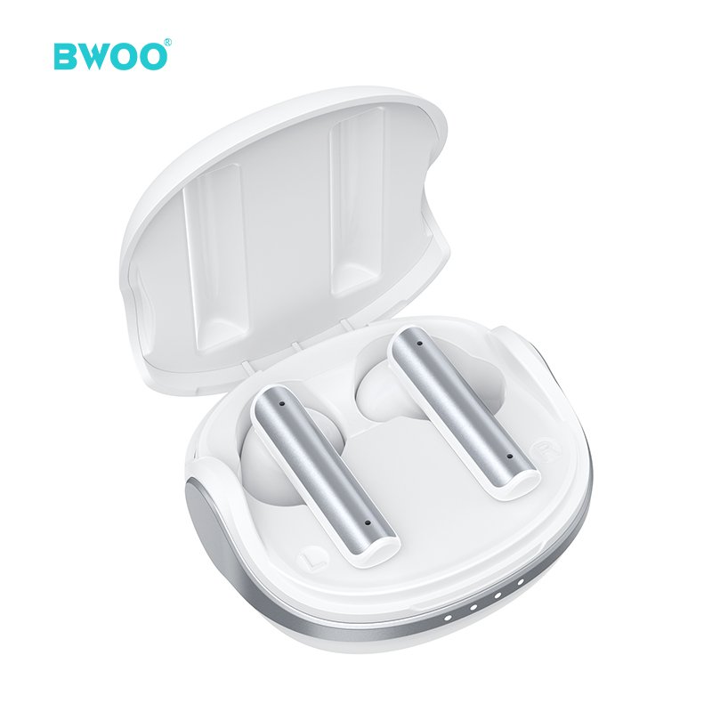BWOO high quality noise cancelling bt earphones v5.3 ANC+ENC tws sports wireless earphone