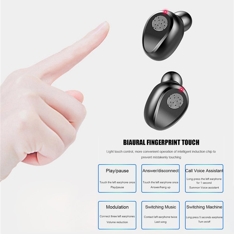 Cheap Big Battery Capacity BT Truely Wireless TWS Earbuds ear buds earphones headphones with power bank charger