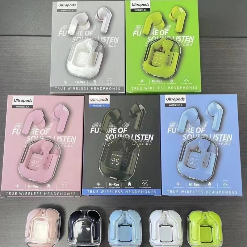 2024 Tws Audifonos Transparent True Wireless Headset Crystal Charging Box Gaming Earbuds HIFI Air31 Earphone Air 31 Headphone