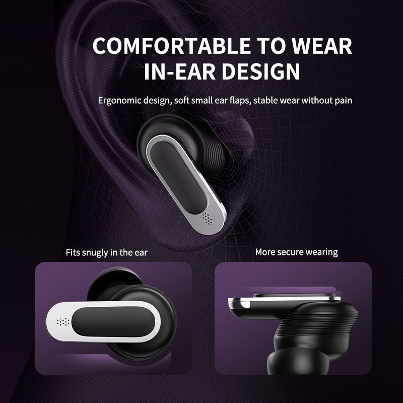 Trending Product Long Playtime V8 LCD Touch Display Screen TWS ANC Noise Cancelling Earbuds Earphones Headsets