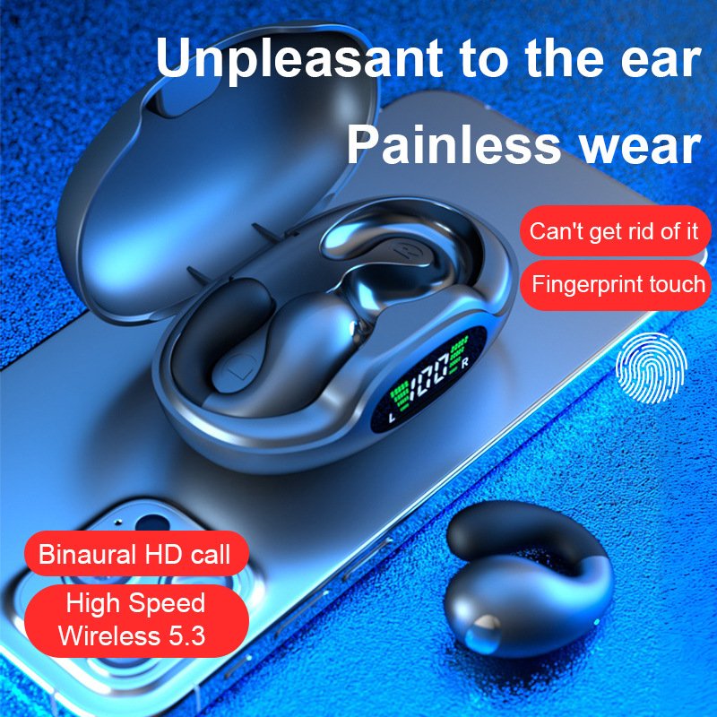 OWS clip on wireless Bluetooth earphones that do not enter the ear exercise ear clip on and do not harm the ear