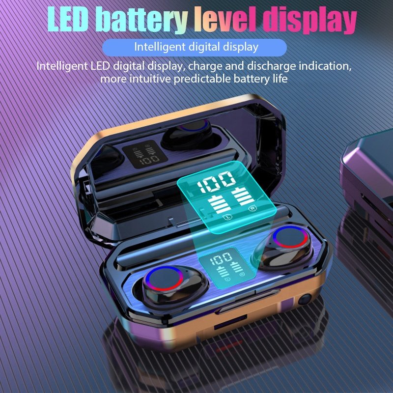 Dodoup M12 TWS Earphone Flashlight Wireless Headset 9D Noise Reduction New 5.2 Bluetooth Headphone With LED Power Display