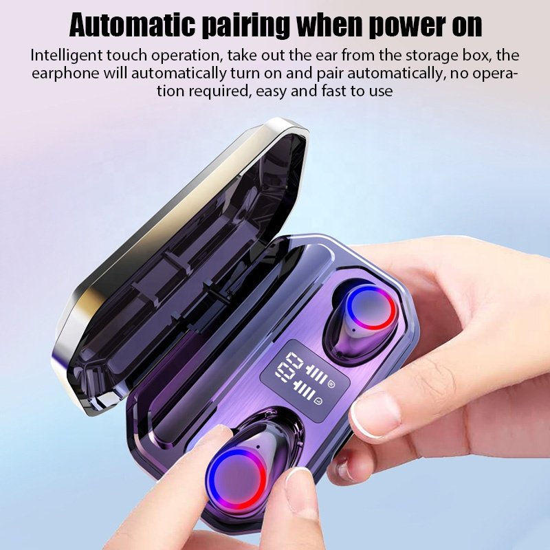 Dodoup M12 TWS Earphone Flashlight Wireless Headset 9D Noise Reduction New 5.2 Bluetooth Headphone With LED Power Display