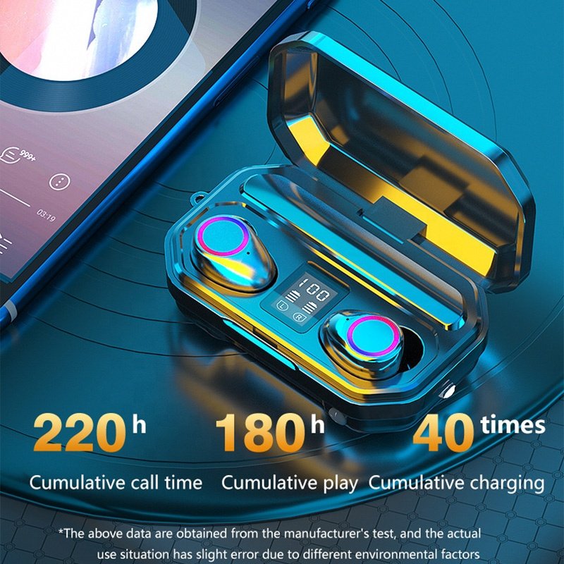 Dodoup M12 TWS Earphone Flashlight Wireless Headset 9D Noise Reduction New 5.2 Bluetooth Headphone With LED Power Display