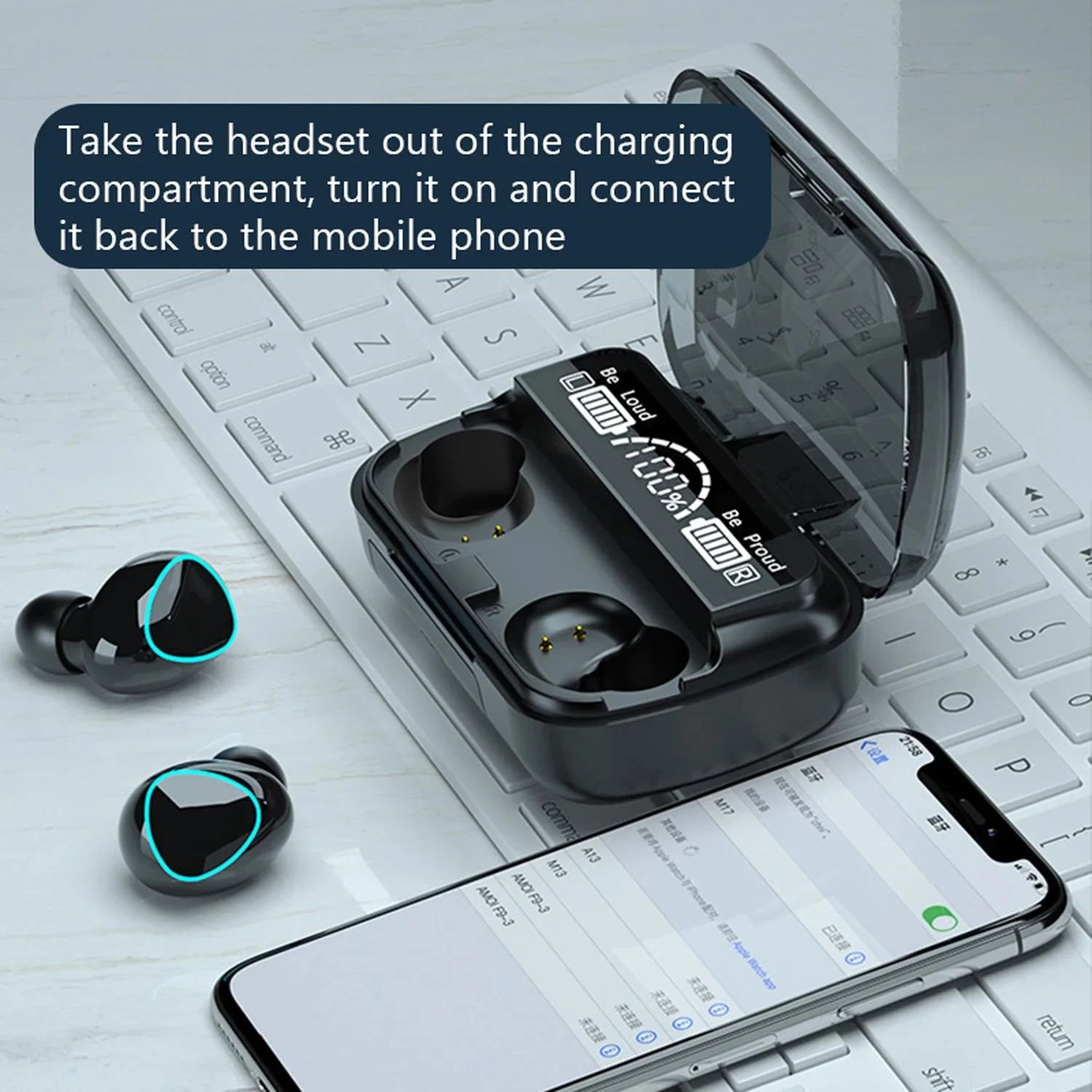HOT M10 TWS Blue tooth Headphones Charging Box Wireless Earphones With Microphone 9D Stereo Sports Waterproof Earbuds Headset