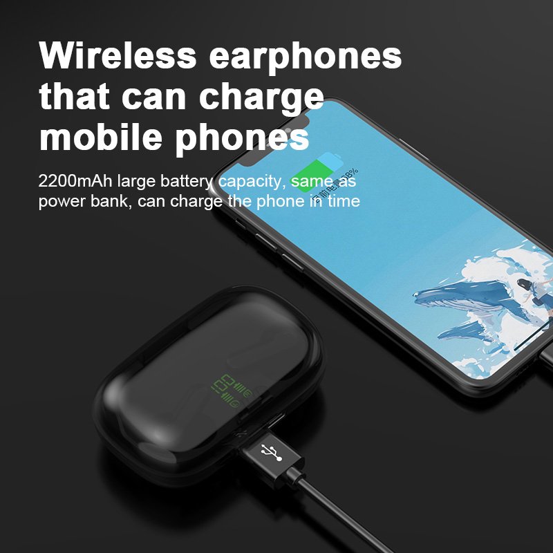 OEM ODM Auriculares Inalambricos Earbuds Earphone Sport Headset Charging Box 5.0 2200ahm Waterproof Tws Usb Wireless Earbuds