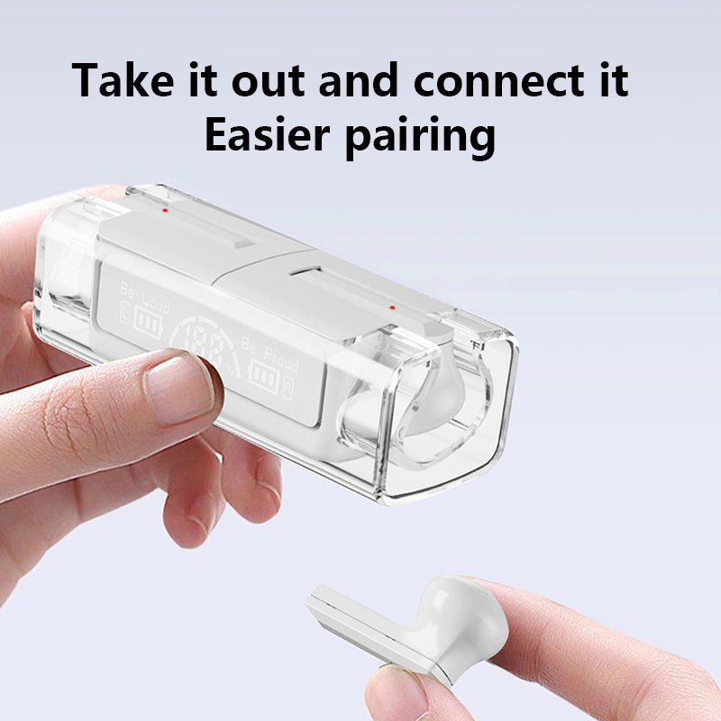 BH15 Wireless Binaural Tws Transparent Game Earphones Low Delay Touch Headset Half-ear Noise Reduction Earbuds