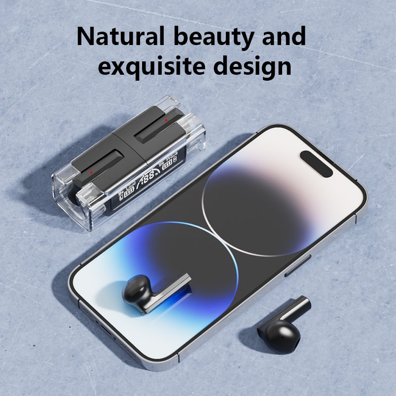 BH15 Wireless Binaural Tws Transparent Game Earphones Low Delay Touch Headset Half-ear Noise Reduction Earbuds
