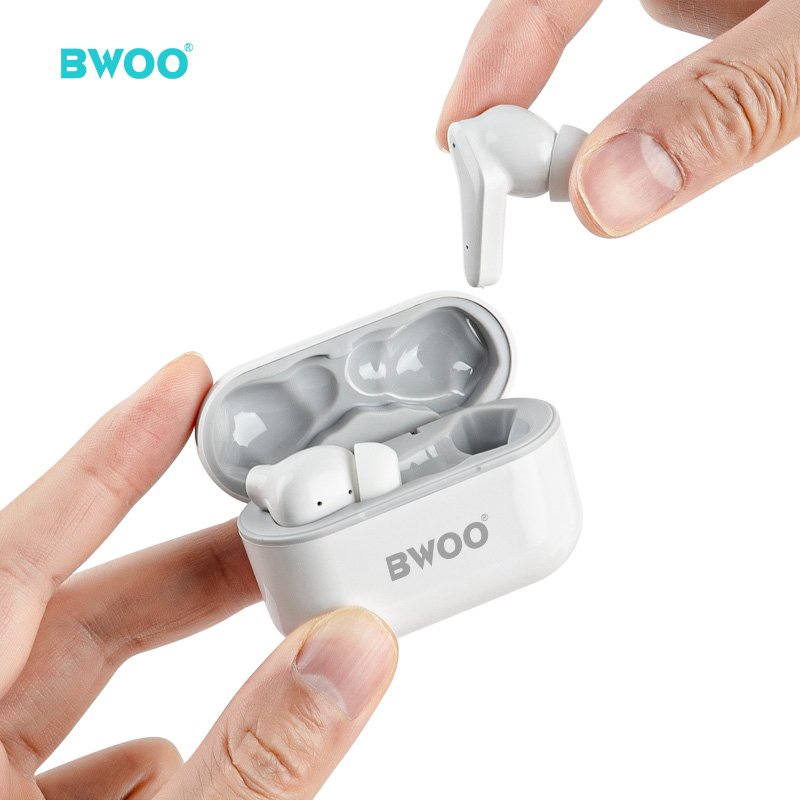BWOO wholesale ANC mini tws earphones blue tooth 5.0 active noise cancelling wireless headphones