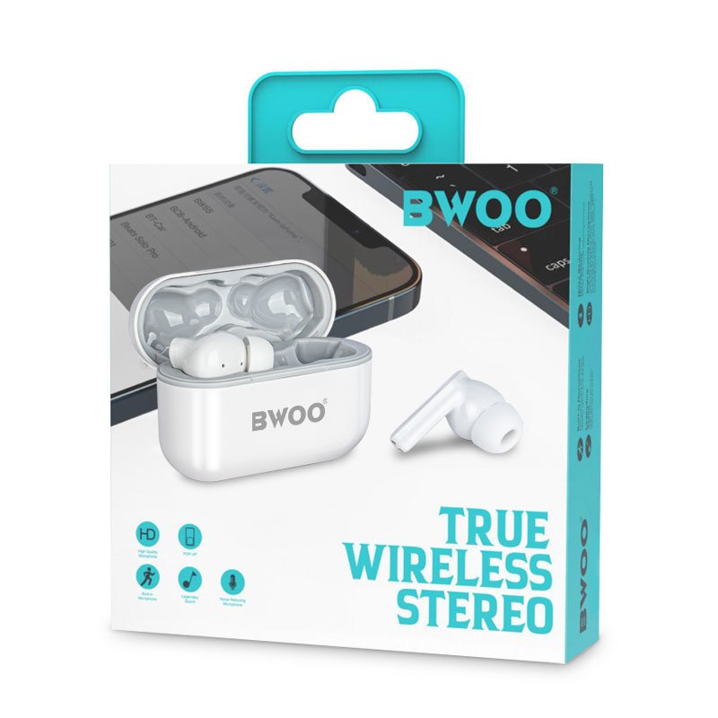 BWOO wholesale ANC mini tws earphones blue tooth 5.0 active noise cancelling wireless headphones