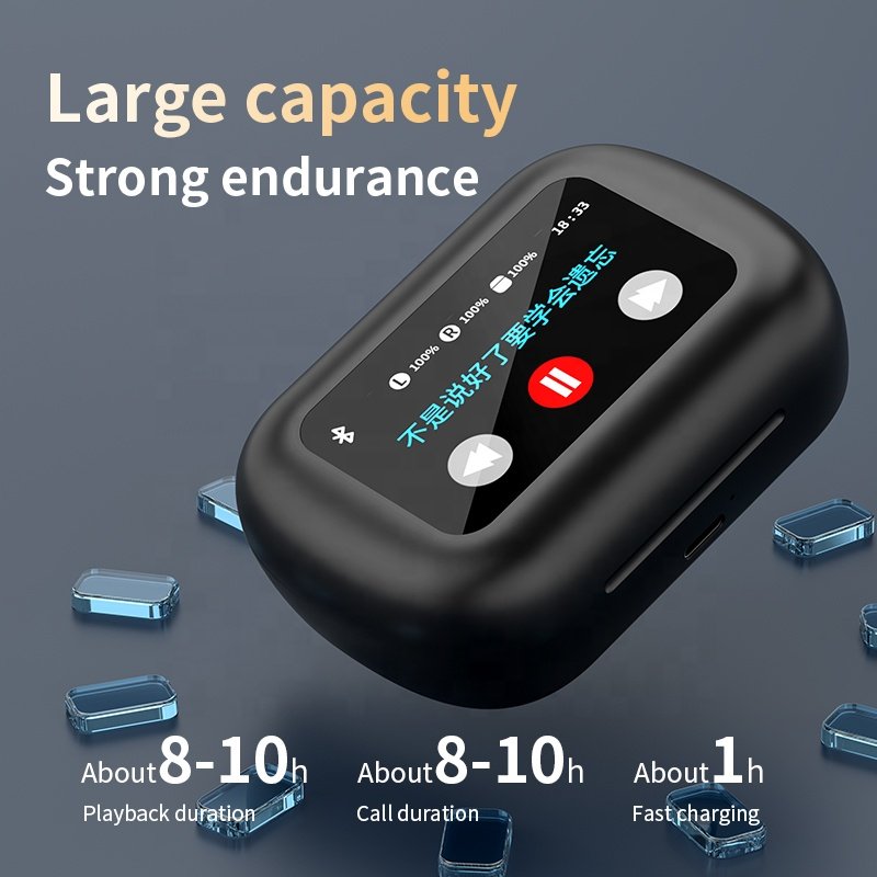 A13mini OWS Wireless noise cancelling tws air earphones and Headphones Open Earhook Sports Headset with big LCD screen display