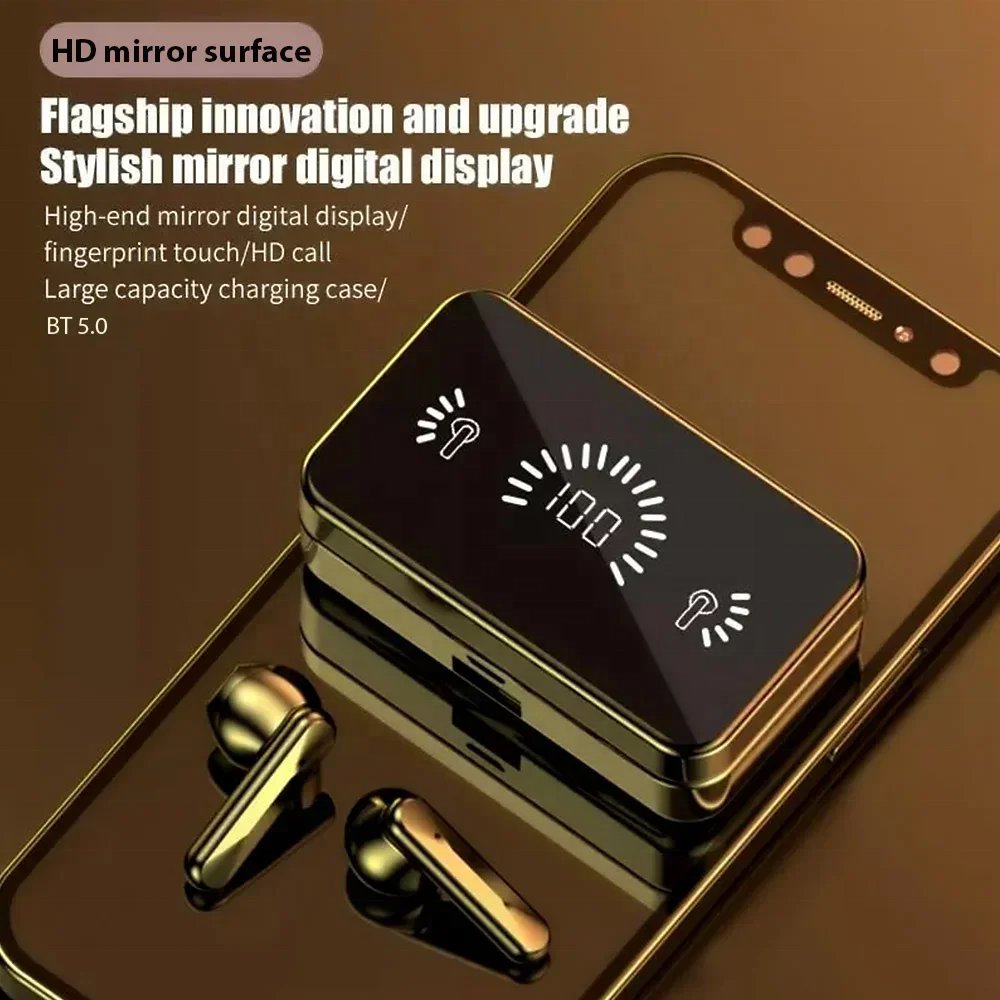 Best selling S20 TWS Wireless headset mirror LED Display Screen ENC ANC bt 5.1 lcd touch screen sports in ear earphone earbuds